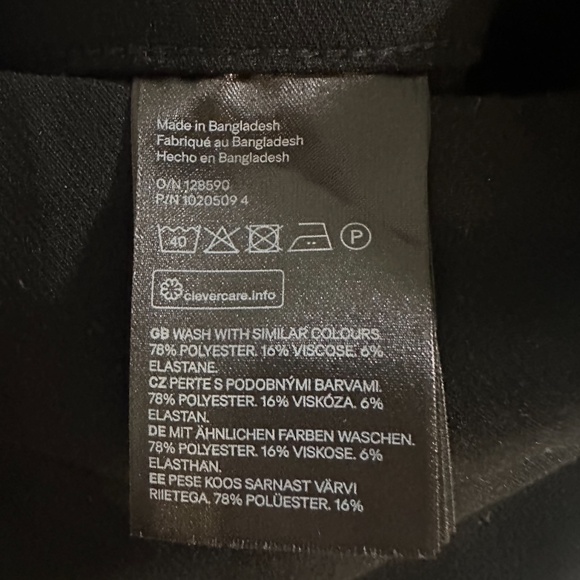 H&M Women's Black Dress Pants Ankle/Crop High Waist Size US 6 LIKE NEW - Picture 7 of 8